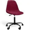Buy Office Chair Swivel with Wheels – Velvet Upholstery – Steel Black Legs - Denisse Dark red 61832