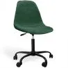 Buy Office Chair Swivel with Wheels – Velvet Upholstery – Steel Black Legs - Denisse Dark green 61832