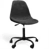 Office Chair Swivel with Wheels – Velvet Upholstery – Steel Black Legs - Denisse image 9