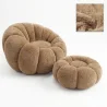 Armchair with Ottoman Upholstered – Soft Fabric – Rubi image 9