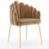 Dining Chair Shell Glam design in Velvet - Golden Legs - Shell image 9