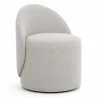 Buy Stool Low 65 cm - Chenille Upholstered - Curved Backrest Design - Yaby White 61873