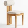 Buy Chair Chenille Upholstered - Light Natural Rubber Wood Frame - Ventor Beige 61874