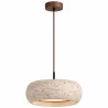 Ceiling Light Pendant – Wood & Travertine – Marguerite image 9