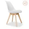 Buy Set of 2 Denisse Scandinavian design chair with cushion - Matt White 58740