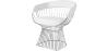 Buy Dining Chair with Armrests - Leather and Metal - Barrel White 16843 - prices
