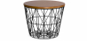 Buy Round Side Table - Industrial Design - Wood and Metal - Basker Black 58416 - in the UK
