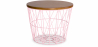 Buy Round Side Table - Industrial Design - Wood and Metal - Basker Pink 58416 home delivery
