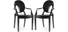 Buy Pack of 2 Transparent Dining Chairs - Armrest Design - Louis XIV Black 58735 - prices