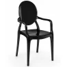 Buy Transparent Dining Chair - Armrest Design - Louis XIV Black 16461