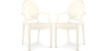 Buy Pack of 2 Transparent Dining Chairs - Armrest Design - Louis XIV Beige 58735 in the United Kingdom