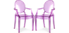 Buy Pack of 2 Transparent Dining Chairs - Armrest Design - Louis XIV Purple transparent 58735 with a guarantee