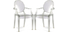 Buy Pack of 2 Transparent Dining Chairs - Armrest Design - Louis XIV Green transparent 58735 - in the UK
