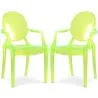 Pack of 2 Transparent Dining Chairs - Armrest Design - Louis XIV image 9