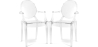 Buy Pack of 2 Transparent Dining Chairs - Armrest Design - Louis XIV Transparent 58735 - in the UK