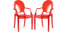 Buy Pack of 2 Transparent Dining Chairs - Armrest Design - Louis XIV Red transparent 58735 - prices