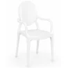 Buy Transparent Dining Chair - Armrest Design - Louis XIV White 16461