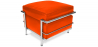 Buy Square footrest - Leather upholstered - Kart Orange 13419 - in the UK