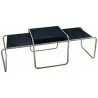 Buy Set of 2 Stackable Coffee Tables - Wood and Steel - Lacky Black 13310
