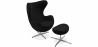 Buy  Egg design armchair with footrest - Fabric upholstered - Brave Black 13657 - in the UK