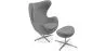  Egg design armchair with footrest - Fabric upholstered - Brave image 9