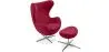  Egg design armchair with footrest - Fabric upholstered - Brave image 9
