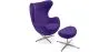  Egg design armchair with footrest - Fabric upholstered - Brave image 9