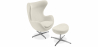 Buy  Egg design armchair with footrest - Fabric upholstered - Brave Ivory 13657 - in the UK