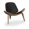 Buy Scandinavian design Boho Bali CW07 Lounge Chair - Faux Leather Black 16774