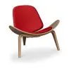 Buy Scandinavian design Boho Bali CW07 Lounge Chair - Faux Leather Red 16774