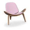 Buy Designer armchair - Scandinavian armchair - Faux leather upholstery - Lucy Mauve 16774 home delivery