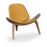 Buy Designer armchair - Scandinavian armchair - Faux leather upholstery - Lucy Yellow 16774 - in the UK