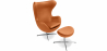 Buy  Design armchair with footrest - Leather upholstered - Brave Light brown 13661 with a guarantee