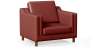Buy Armchair with Armrests - Upholstered in Leather - Mattathais Chocolate 15447 - prices