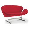 Buy Curved 2 Seater Sofa - Fabric Upholstered - Svin Red 13911 home delivery