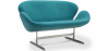 Buy Curved 2 Seater Sofa - Fabric Upholstered - Svin Turquoise 13911 in the United Kingdom