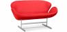 Buy Curved Sofa - Polyurethane Leather Upholstered - 2 Seater - Svin Red 13912 in the United Kingdom