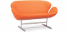 Buy Curved Sofa - Polyurethane Leather Upholstered - 2 Seater - Svin Orange 13912 - in the UK