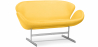 Buy Curved Sofa - Polyurethane Leather Upholstered - 2 Seater - Svin Yellow 13912 - prices