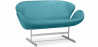 Buy Curved Sofa - Polyurethane Leather Upholstered - 2 Seater - Svin Turquoise 13912 at Privatefloor