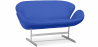 Buy Curved Sofa - Polyurethane Leather Upholstered - 2 Seater - Svin Dark blue 13912 home delivery