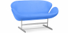 Buy Curved Sofa - Polyurethane Leather Upholstered - 2 Seater - Svin Light blue 13912 with a guarantee