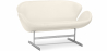 Buy Curved Sofa - Polyurethane Leather Upholstered - 2 Seater - Svin Ivory 13912 - prices