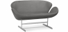 Buy Curved Sofa - Polyurethane Leather Upholstered - 2 Seater - Svin Dark grey 13912 at Privatefloor