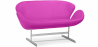 Buy Curved Sofa - Polyurethane Leather Upholstered - 2 Seater - Svin Fuchsia 13912 in the United Kingdom