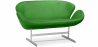 Buy Curved Sofa - Polyurethane Leather Upholstered - 2 Seater - Svin Dark green 13912 home delivery