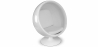 Buy Ball Design Armchair - Upholstered in Faux Leather - Batton White 16499 - prices