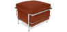 Buy  Square Footrest - Upholstered in Faux Leather - Kart Brown 13418 in the United Kingdom