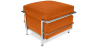 Buy  Square Footrest - Upholstered in Faux Leather - Kart Orange 13418 with a guarantee