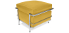 Buy  Square Footrest - Upholstered in Faux Leather - Kart Pastel yellow 13418 - in the UK